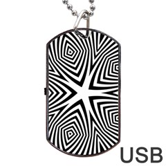 Abstract Zebra Stripes Pattern Dog Tag Usb Flash (one Side) by SpinnyChairDesigns