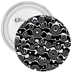 Abstract Black And White Bubble Pattern 3  Buttons