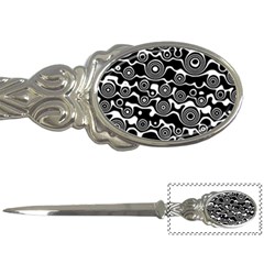Abstract Black And White Bubble Pattern Letter Opener
