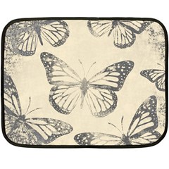 Vintage Ink Stamp On Paper Monarch Butterfly Double Sided Fleece Blanket (mini) 