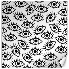 Black And White Cartoon Eyeballs Canvas 12  X 12  by SpinnyChairDesigns