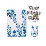 Abstract Blue Flowers on White Playing Cards 54 Designs (Mini) Front - SpadeK