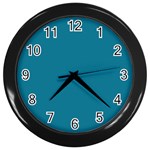 Mosaic Blue Pantone Solid Color Wall Clock (Black)