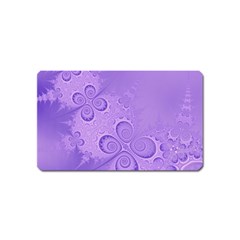 Purple Intricate Swirls Pattern Magnet (name Card) by SpinnyChairDesigns