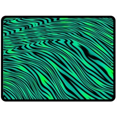 Black And Green Abstract Stripes Pattern Double Sided Fleece Blanket (large)  by SpinnyChairDesigns