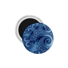 Blue Floral Fern Swirls And Spirals  1 75  Magnets by SpinnyChairDesigns