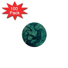Dark Green Marbled Texture 1  Mini Magnets (100 Pack)  by SpinnyChairDesigns