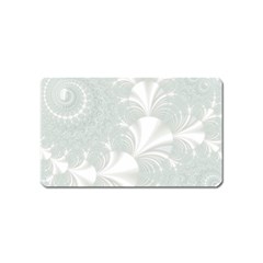 Mint Cream And White Intricate Swirl Spiral Magnet (name Card) by SpinnyChairDesigns