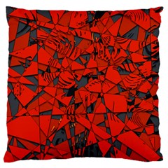 Red Grey Abstract Grunge Pattern Standard Flano Cushion Case (one Side) by SpinnyChairDesigns