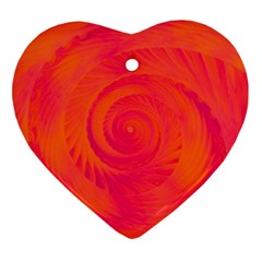 Pink And Orange Swirl Heart Ornament (two Sides) by SpinnyChairDesigns