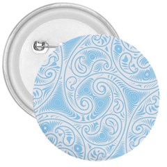 Light Blue And White Abstract Paisley 3  Buttons by SpinnyChairDesigns