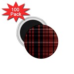 Black and Red Striped Plaid 1.75  Magnets (100 pack) 