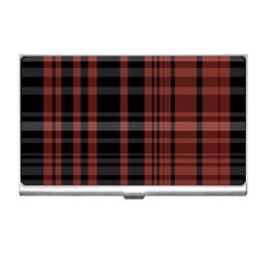 Black And Red Striped Plaid Business Card Holder by SpinnyChairDesigns