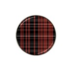 Black and Red Striped Plaid Hat Clip Ball Marker (4 pack)