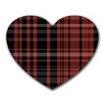 Black and Red Striped Plaid Heart Mousepads