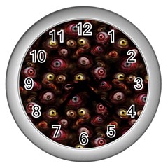 Zombie Eyes Pattern Wall Clock (silver)