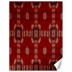 Red Grey Ikat Pattern Canvas 18  X 24  by SpinnyChairDesigns