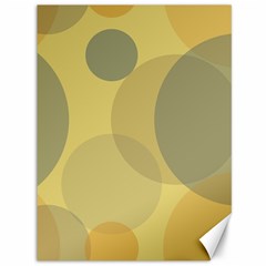Yellow Grey Large Polka Dots Canvas 36  X 48  by SpinnyChairDesigns