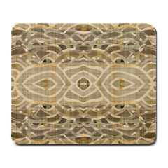 Ecru And Brown Intricate Pattern Large Mousepads by SpinnyChairDesigns