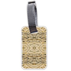 Ecru And Brown Intricate Pattern Luggage Tag (two Sides) by SpinnyChairDesigns