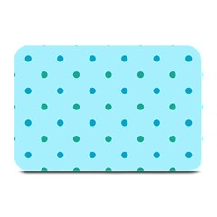 Blue Teal Green Polka Dots Plate Mats