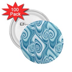 Abstract Blue White Spirals Swirls 2 25  Buttons (100 Pack)  by SpinnyChairDesigns