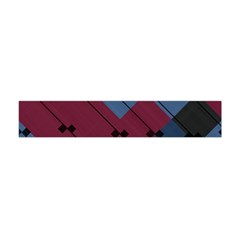 Burgundy Black Blue Abstract Check Pattern Flano Scarf (mini) by SpinnyChairDesigns