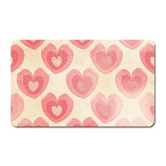 Pink Faded Hearts Magnet (rectangular) by SpinnyChairDesigns