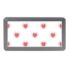 Red Polka Dot Hearts On White Memory Card Reader (mini) by SpinnyChairDesigns