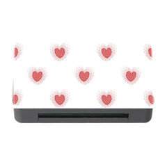 Red Polka Dot Hearts On White Memory Card Reader With Cf by SpinnyChairDesigns