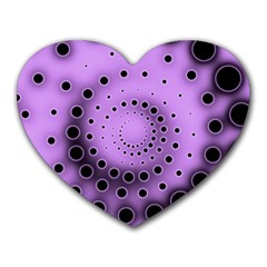 Abstract Black Purple Polka Dot Swirl Heart Mousepads by SpinnyChairDesigns