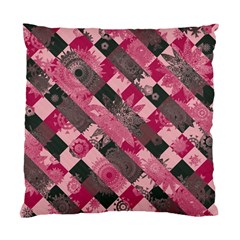 Abstract Pink Grey Stripes Standard Cushion Case (one Side) by SpinnyChairDesigns