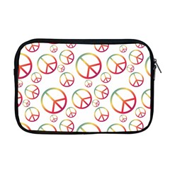 Colorful Rainbow Peace Symbols Apple Macbook Pro 17  Zipper Case by SpinnyChairDesigns