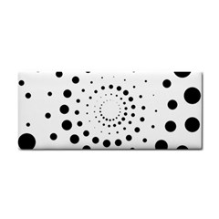 Abstract Black And White Polka Dots Hand Towel by SpinnyChairDesigns