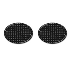 Abstract Black Checkered Pattern Cufflinks (oval) by SpinnyChairDesigns