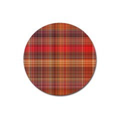 Madras Plaid Fall Colors Magnet 3  (round)