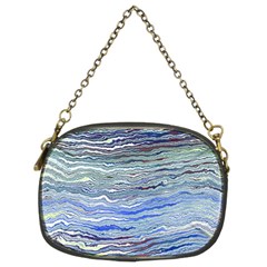 Blue Abstract Stripes Chain Purse (two Sides) by SpinnyChairDesigns