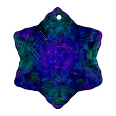Indigo Abstract Art Snowflake Ornament (two Sides) by SpinnyChairDesigns
