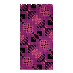 Fuchsia Black Abstract Checkered Stripes  Shower Curtain 36  X 72  (stall)  by SpinnyChairDesigns