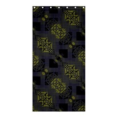 Grey Green Black Abstract Checkered Stripes Shower Curtain 36  X 72  (stall)  by SpinnyChairDesigns