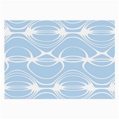 Blue And White Clam Shell Stripes Large Glasses Cloth (2 Sides) by SpinnyChairDesigns