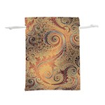 Terra Cotta Persian Orange Spirals Swirls Pattern Lightweight Drawstring Pouch (S) Back