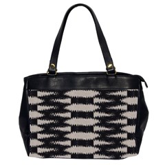 Black And White Zebra Ikat Stripes Oversize Office Handbag (2 Sides)