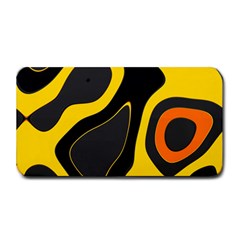 Yellow Black Orange Abstract Art Pattern Medium Bar Mats by SpinnyChairDesigns