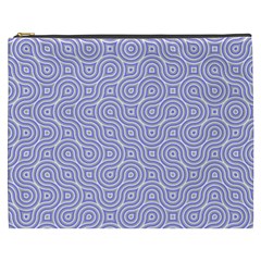 Royal Purple Grey And White Truchet Pattern Cosmetic Bag (xxxl) by SpinnyChairDesigns