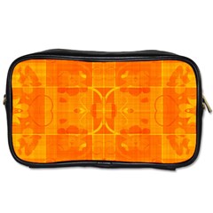 Orange Peel Abstract Batik Pattern Toiletries Bag (two Sides) by SpinnyChairDesigns