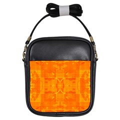 Orange Peel Abstract Batik Pattern Girls Sling Bag by SpinnyChairDesigns