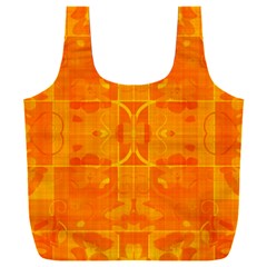 Orange Peel Abstract Batik Pattern Full Print Recycle Bag (xxl) by SpinnyChairDesigns