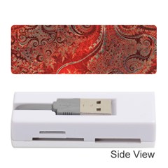 Scarlet Red Grey Brown Swirls Spirals Memory Card Reader (stick) by SpinnyChairDesigns