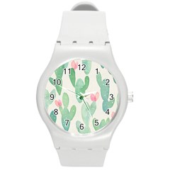 Photography-backdrops-for-baby-pictures-cactus-photo-studio-background-for-birthday-shower-xt-5654 Round Plastic Sport Watch (m) by Sobalvarro